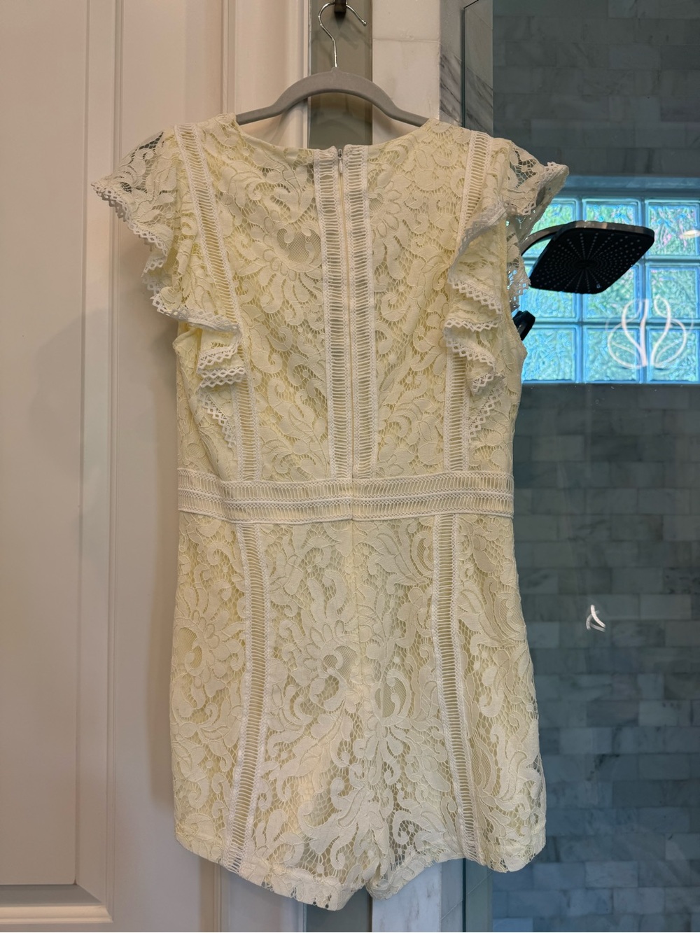 Lulu's Ivory Lace Ruffle Romper - Picture 11 of 11